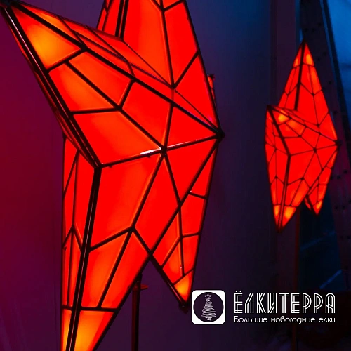 Рубиновая звезда - Световая макушка 0,9 м, для елки высотой 6 -12 м, цвет свечения - красный